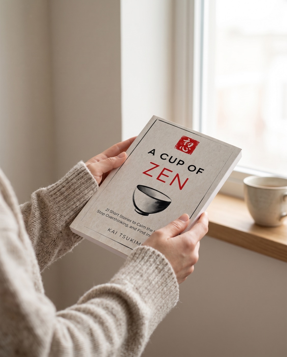 Reading A Cup of Zen by the window